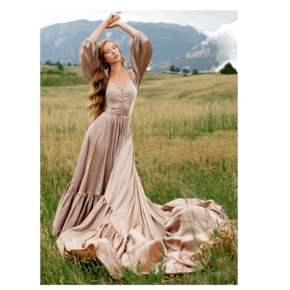 Joyfolie Lorna Impact Dress Wedding Dress Maxi Dress Stone Textured Shine M - Picture 3 of 10